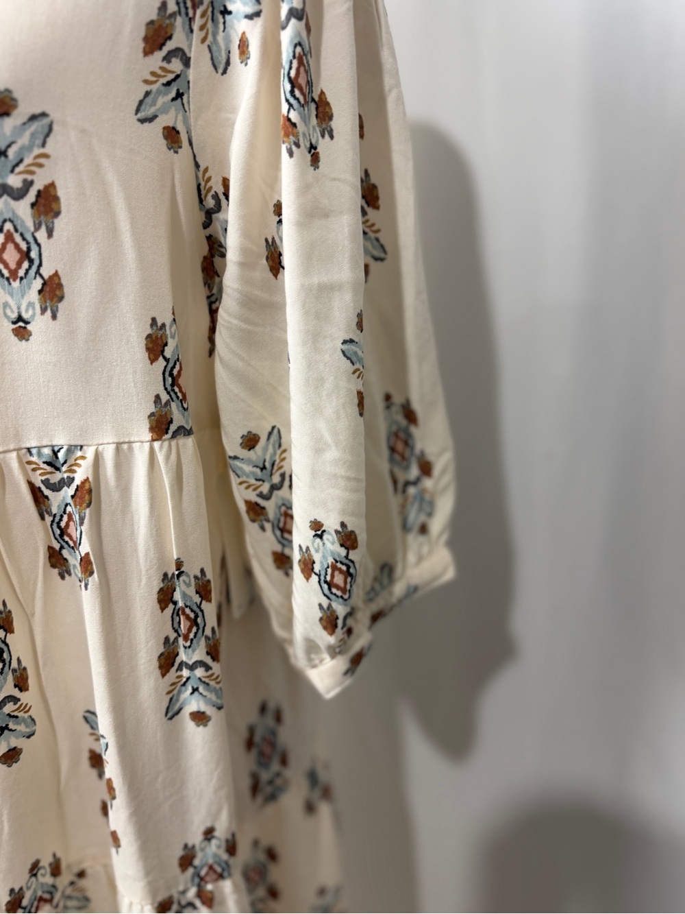 NWT Fig & Flower Tiered Midi Dress Ivory Floral Farmhouse Boho Size S - Picture 4 of 12